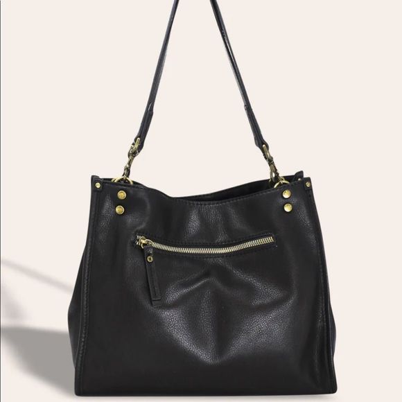 American Leather Company (NEW) genuine leather Lenox Triple Entry Satchel in BLK - Picture 5 of 10